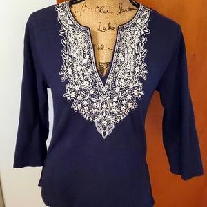 Split neck tunic